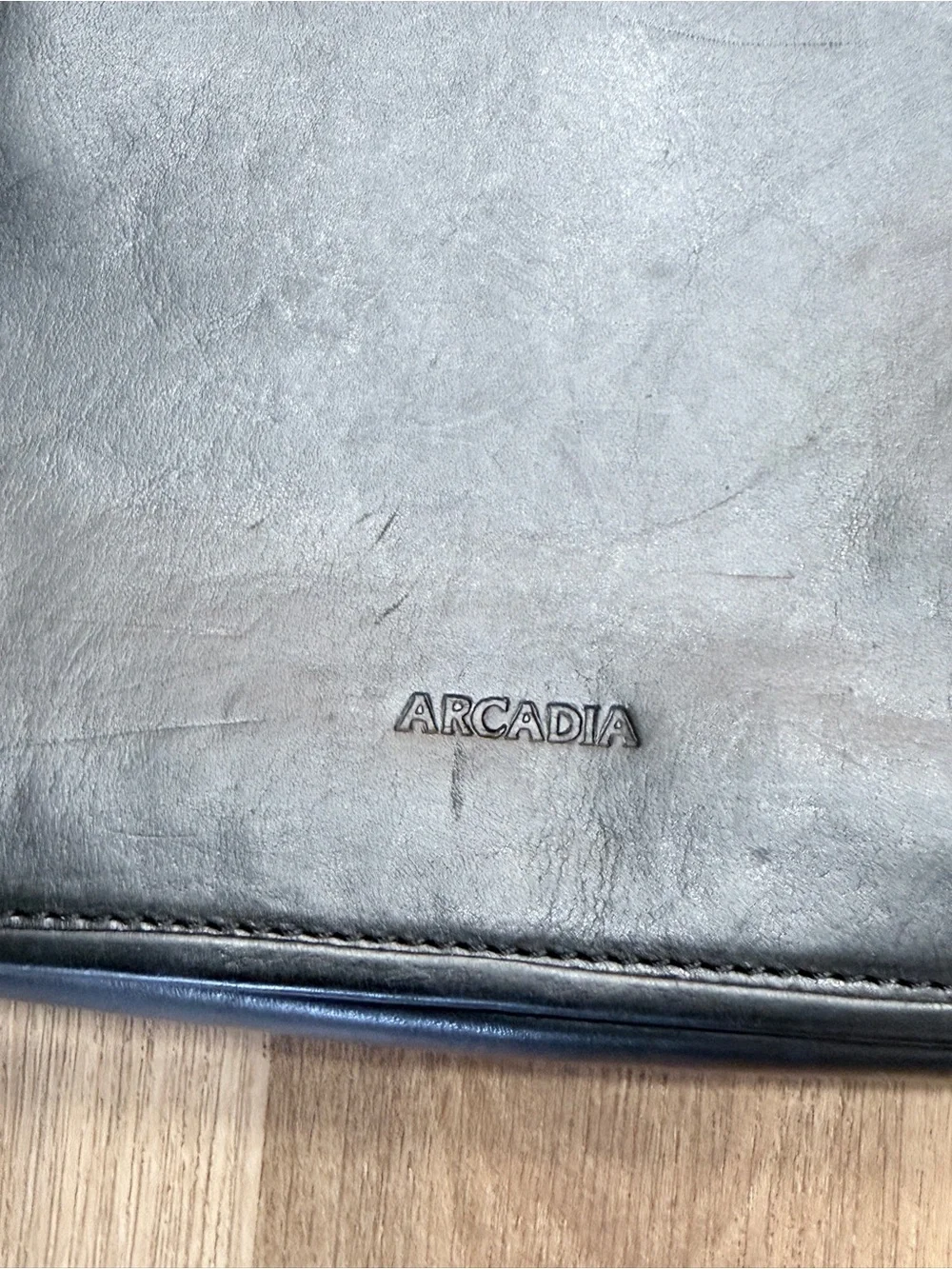 Arcadia Black Leather Tote with Double Top Handles Purse Handbag